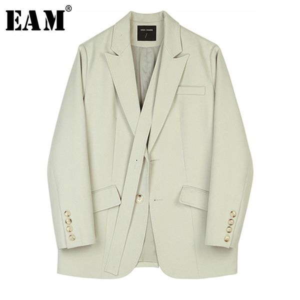 

eam] женщина бинты темперамент срощенной blazer новой нагрудный длинный рукав сыпучих fit способ куртка tide весна осень 2020 1b767, White;black