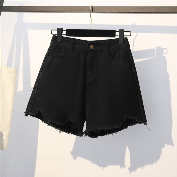 

2020 spring and summer denim shorts women's high waist show thin loose large size fat mm student pants trend, Blue