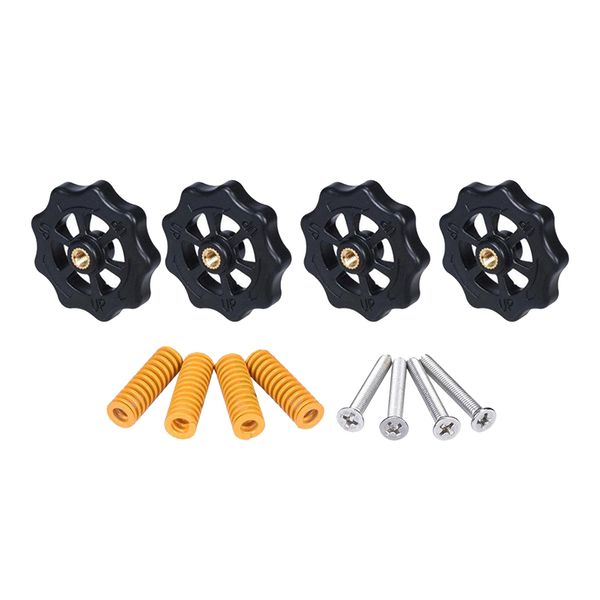 

4pcs upgraded hand twist leveling nut 40mm + 4pcs bed spring +4pcs m4x30mm screws for printer cr-10 cr-10s ender 3 ender 3 pro ender 5