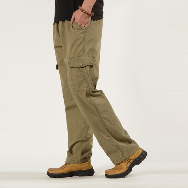 Männer Große größe Große 6XL Plus männer Hohe Taille Stretch Casual Hosen Hosen Für Männer Sport Hosen Militärischen stil Hosen Jogger Hosen Männlich