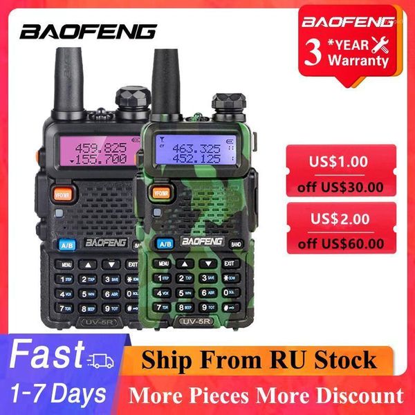 

baofeng uv-5r walkie talkie 5w vhf uhf dual band two way radio station baofeng uv 5r portable transceiver for hunting ham radios1