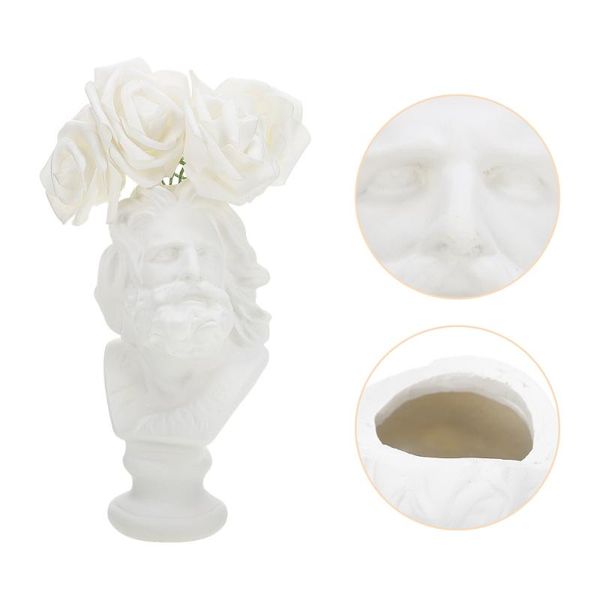 

decorative flowers & wreaths plant pot artistic statue home garden vase sculpture planter decor (white)