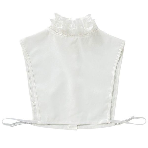 

women sweet layer agaric ruffles stand false fake collar button down half-shirt wom qylveb, Blue;red