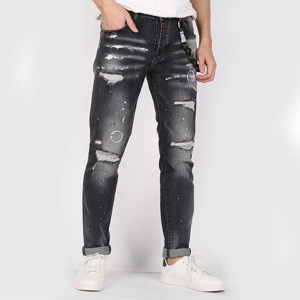 

mens jeans designs ripped skinny boot cut italy brand painted slim for wolf, Blue