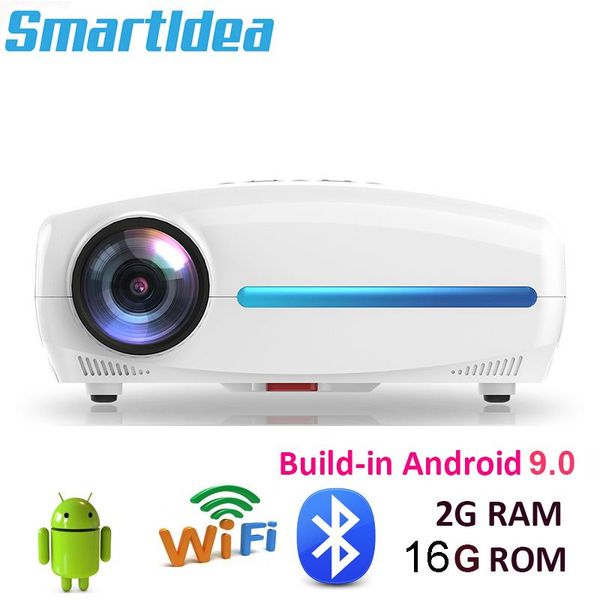 

smartldea intergrated in android 9.0 full hd projector 2g+16g wifi native 1920x1080p video game beamer 3d home cinema proyector