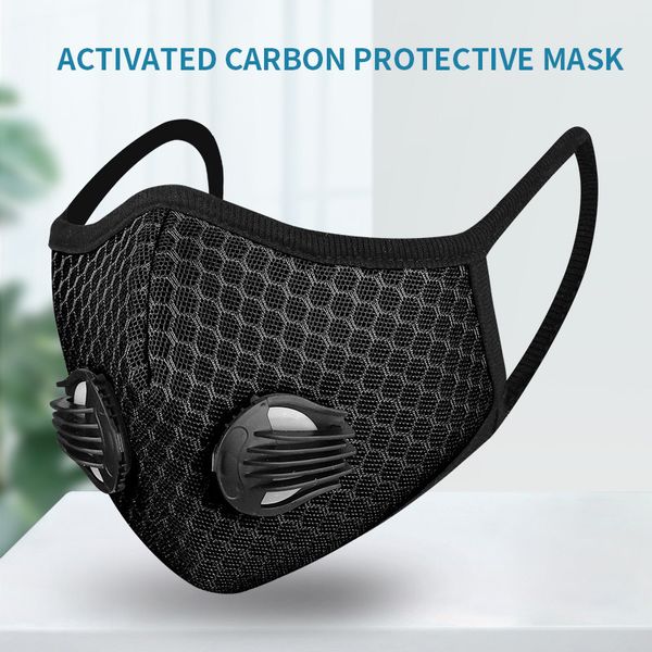 Stokta Lüks Bisiklet Yüz Maskesi Filtre ile Aktif Karbon PM2 5 Kısaltma Anti-Spor Koşu Koruma Koruma Toz Mask247c