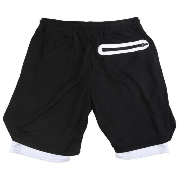 

workout double-deck half pants gym men sports shorts casual clothing for outdoor running jogging training fitness kg-28, Black;blue