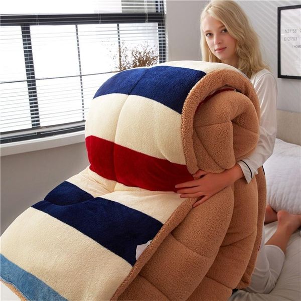 

comforters & sets feather velvet quilt cashmere core thickening winter student bedding hair with thickened