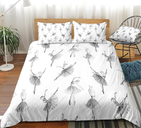 

ballet duvet cover set white little swan bedding set dance beds set bedding bedspread home textiles microfiber for girls kid