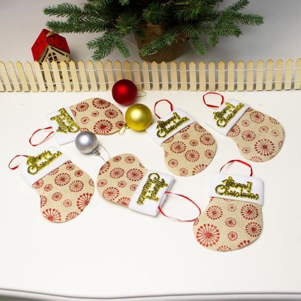 

13 * 10cm christmas decoration l restaurant tableware decoration cutlery set of 6 new mini christmas stocking cutlery set