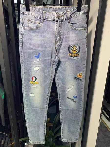 

men's jeans vk01397 fashion 2021 runway european design party style clothing, Blue