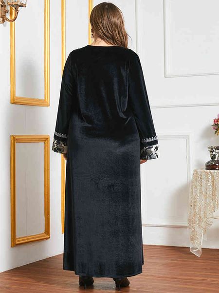 

casual dresses winter velvet black dubai abaya kaftan turkey arabic muslim long dress for women islam robe longue femme musulman caftan maro, Black;gray