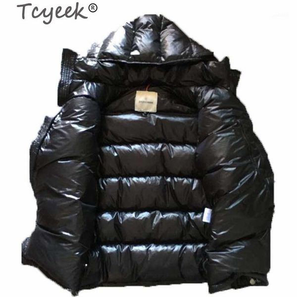 

tcyeek winter jacket men clothes 2019 korean fashion warm short duck down coat hooded thick men's down jackets streetwear lw7641, Black