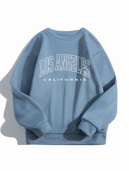 

letter print drop shoulder sweatshirt j6yo#, White;black