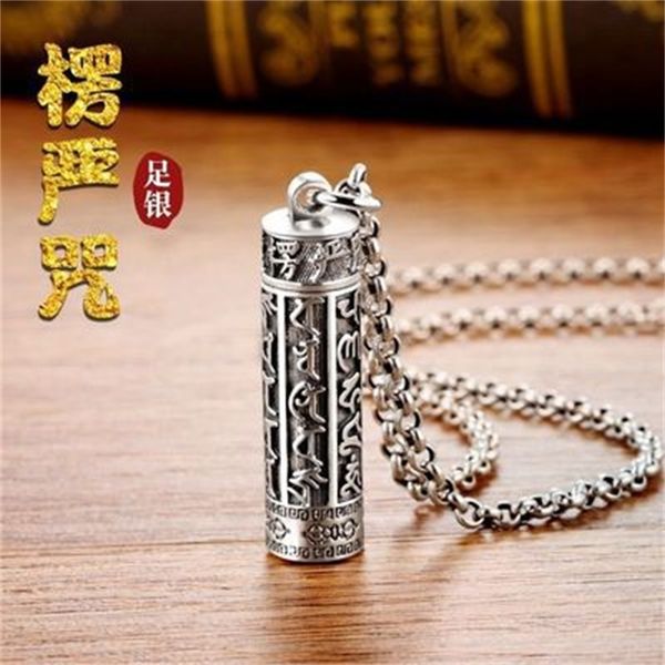 

xinqin jewelry 990 sterling silver pendant six character truth necklace gawu box personalized men's