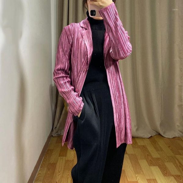 

selling miyake fashion flod slim turn-down collar long sleeve two buckles velvet coat in stock1, Black;brown