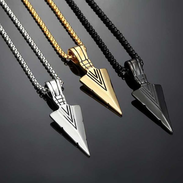 

pendant necklaces personality gift accessories arrow necklace fashion jewelry men vintage alloy simple women creativity, Silver