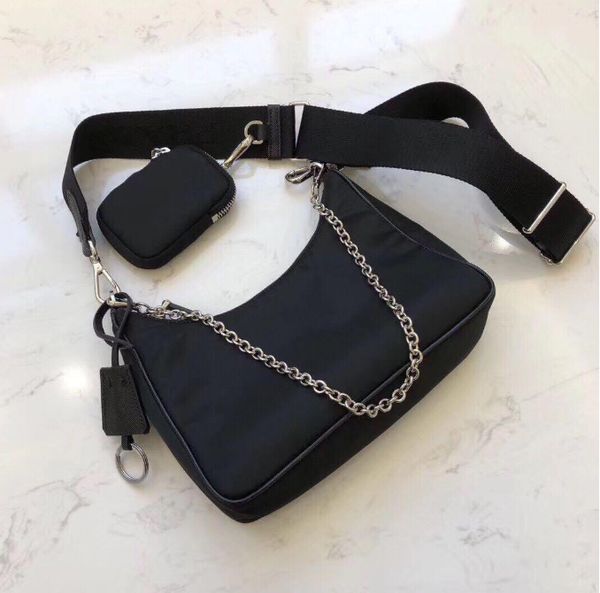 

nylon women canvas hobo shoulder bag for women chest pack lady tote chains handbags presbyopic purse messenger 22*12*5cm prad
