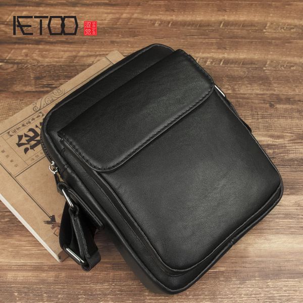 

hbp aetoo leather shoulder bag, male fashion personality casual sloping bag, business head layer cowhide male bag.