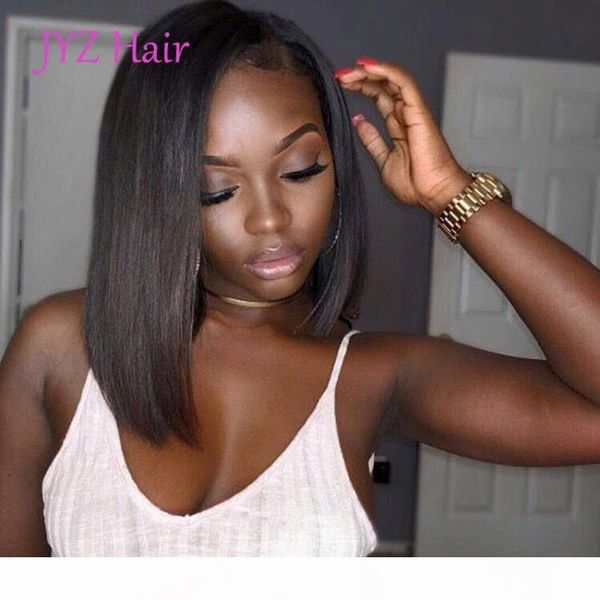 

brazilian lace front human hair wigs malaysian peruvian virgin human hair full lace wig bob straight human hair lace wigs for black women, Black;brown