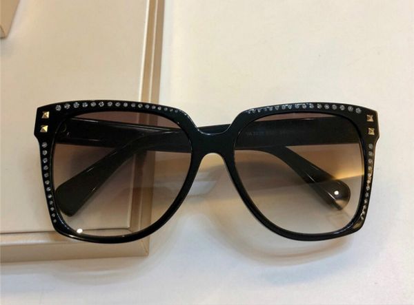 

new popular brand designer sunglasses 3328 fashion cat eye frame sun glasses set with diamonds and rivets design eyewear come with case, White;black