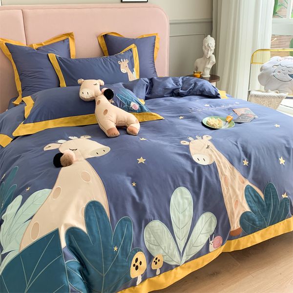 

home decor duvet bedding set cartoon printed bed cover 4pcs pillowcase q1202