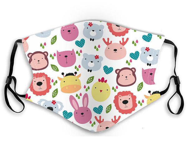 

dhl designer fashion kids face masks children's cartoon mask anti-fog haze dust-proof protection washable hanging ear facemask 5 no871