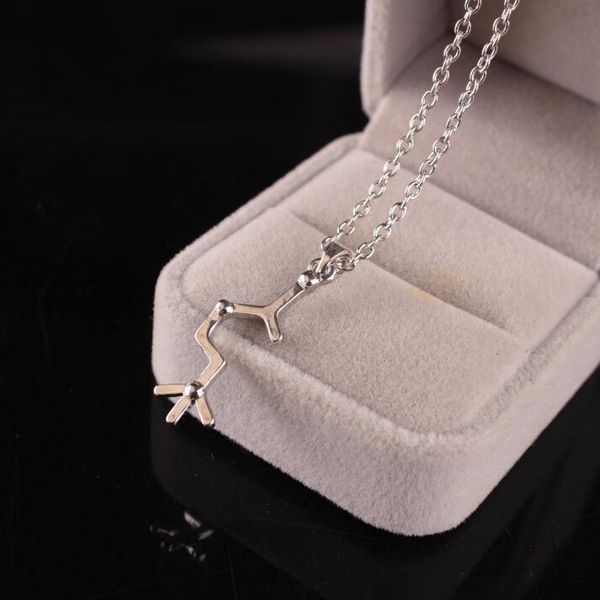 

dopamine molecular science student molecular necklace, Silver