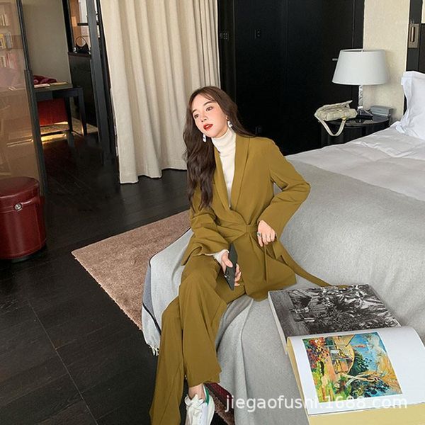 

web celebrity small suit clothes leisure accept waist two-piece brim female new during the spring and autumn 20201, White