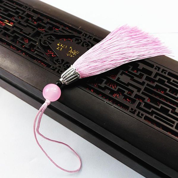 

5 10pcs colored beaded silk tassel diy keychain garments decor accessories pendants woman phone bag alloy cord tassels fringe h wmtknq