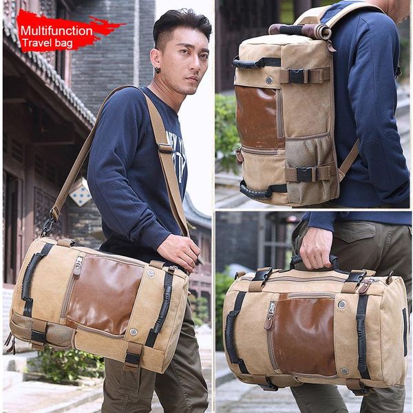 

kaka large capacity function travel canvas backpack male waterproof computer causal men women backpacks duffel shoulder bags bbygcq