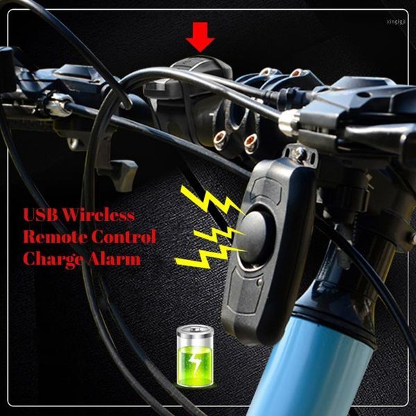 

bike lights bicycle anti-theft alarm usb charging wireless remote control vibration horn home #yl51