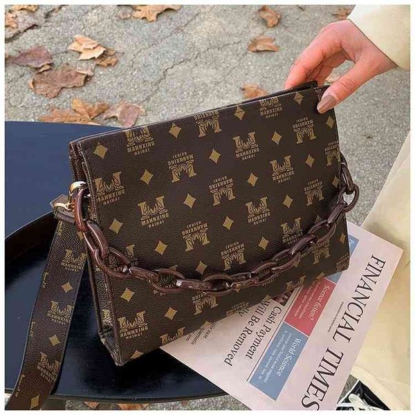 

2022 factory wholesale new bag women printing fashion single shoulder simple chain hand armpit bag