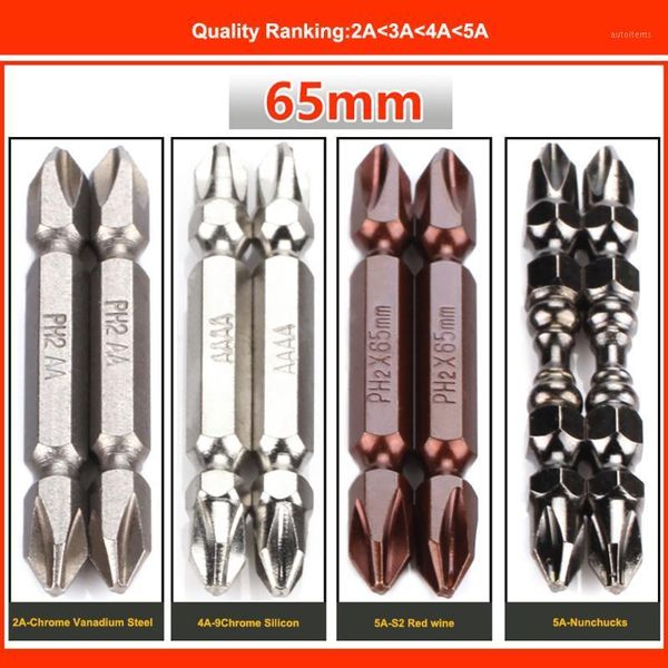 

1/4" 65mm double ended hex shank cross head bit strong magnetic high-strength bit for screwdriver drill impact driver1
