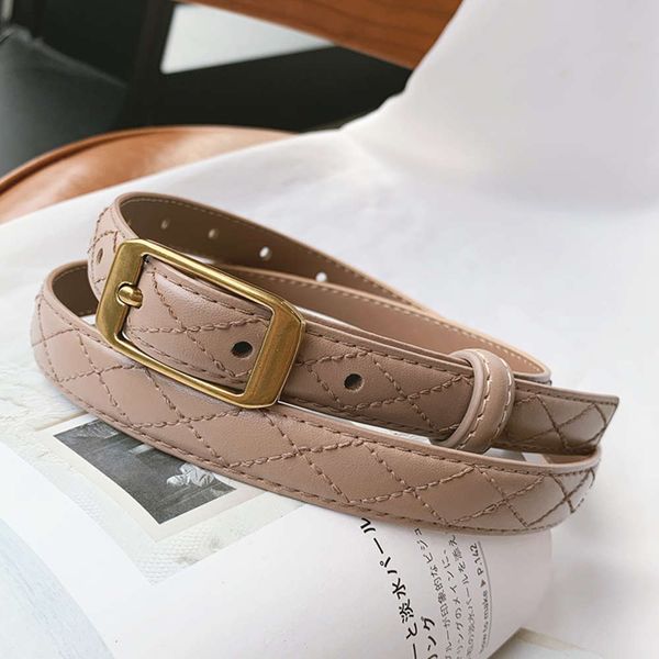 

leather square pin buckle belt for women with jeans, Black;brown