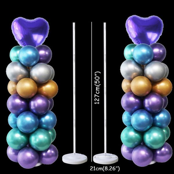 2 set Palloncino Colonna Matrimonio Palloncino Stand Ballon Holder Festa a casa Baloon Decor Decorazione festa di compleanno Kid Adult Air Globos 1027