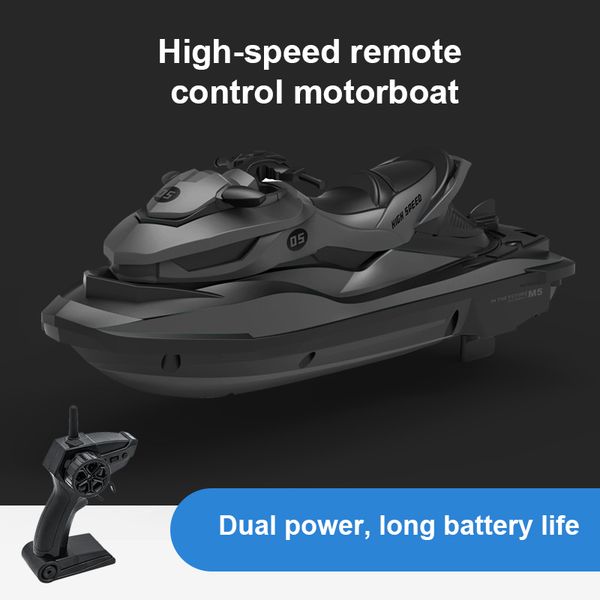 

2.4g rc boat mini electric speedboat bright vehicle model led motor usb water remote control toy swim baby summer gift 10km/h