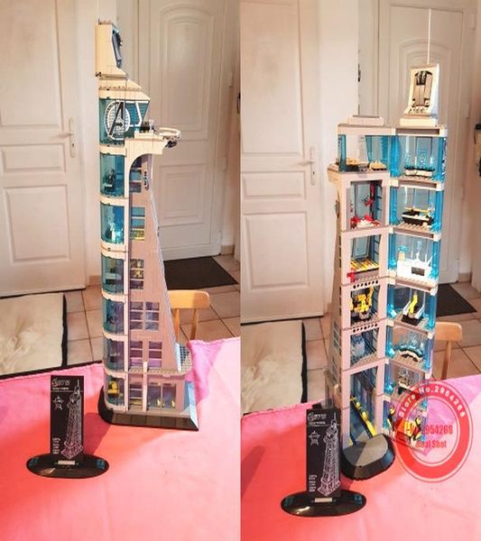 

new 7 floors upgraded iron spider stark tower industry man figures fit model building block brick kid gift toy birthday sqcnff pingtoy
