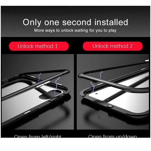 

metal adsorption magnetic case for iphone 12 11 pro xs max back tempered glass magnet case for iphone 7 8 jllhzj