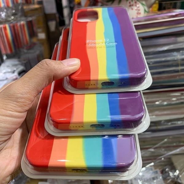 

viprainbow full cover liquid silicone for iphone 12 11 pro max mini xs xr x 7 8 plus se 2 2020 original official colorful case
