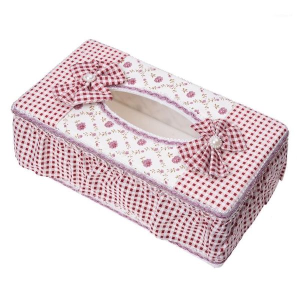 

pastoral style rectangle tissue box paper holder - floral pattern1