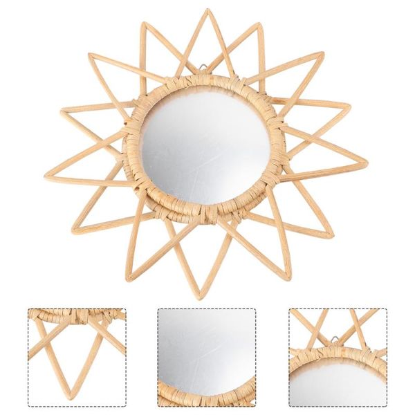 

mirrors 1pc woven design mirror wall hanging makeup art decor