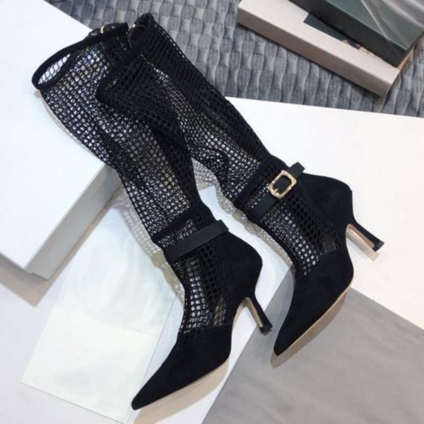 

2020 fashion high heel women boots black color female spring autumn shoes
