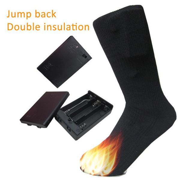 

2021 electric heated socks battery power self-heating socks to prevent cold men thermal foot treasure warm-sock, Black
