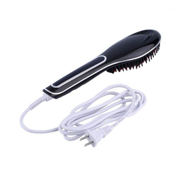 

electric hair brushes straightener comb adjustable temperature control iron brush massage black/pink/white1
