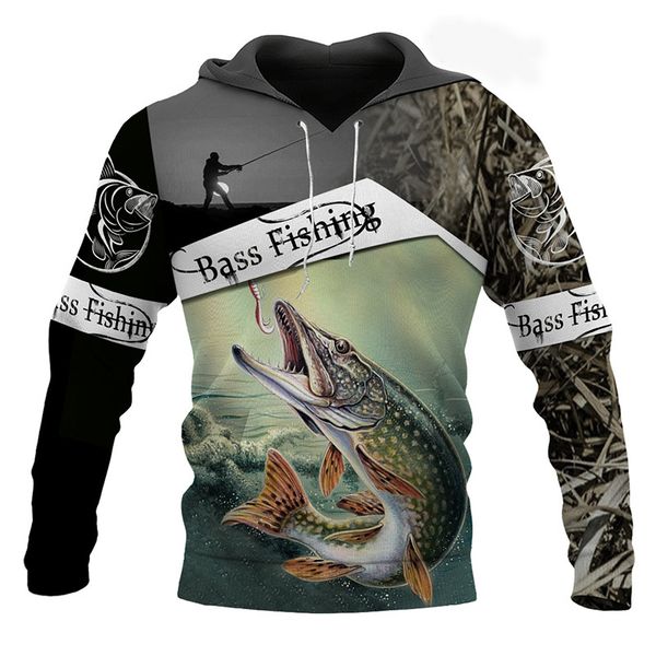 

2020 new fashion animal fishing art sweatshirt harajuku casual hoodies tracksuit funny 3d printed jacket mens clothing womens 1019, Black