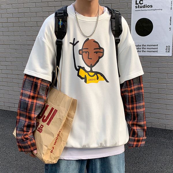 

2021 men's sweatshirt spring and winter new anime cartoons printed around neck m-5xl hoodie male clothing 7yhy, Black