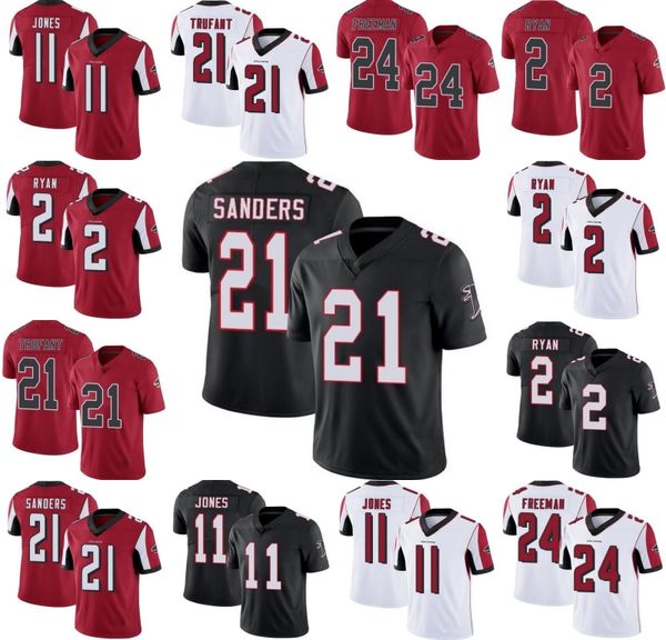 

atlanta соколы мужчины # 21 desmond trufant 24 девонта фримен 11 хулио джонс 2 мэтт райан мужская женщины молодежь limited джерси, Black;red