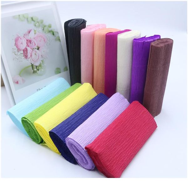

15*250cm multicolor wrinkles paper rolls creping paper streamers diy flower decotration romc wedding party de jlluqc