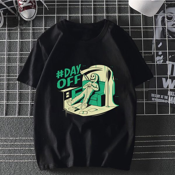

dayoff череп новый harajuku tshirt мужчины панк печати с коротким рукавом топы тис streetwear аниме футболки женский спортивный с капюшоном